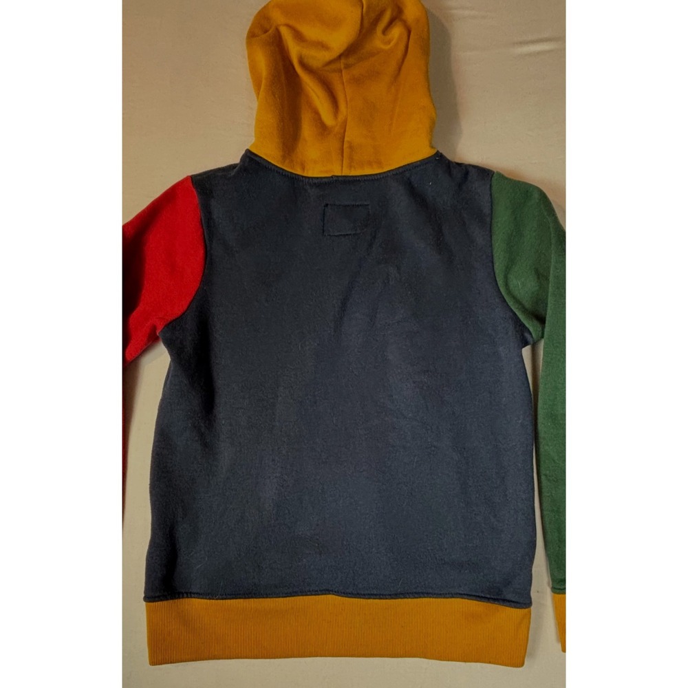 Aeropostale Hoodie Colorblock Blue Yellow‎ Red Green AERO Logo Pullover Sz S - Picture 11 of 14